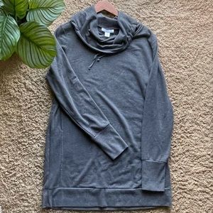 Cozy Gray Motherhood Maternity Nursing Cowl Neck Sweatshirt Size L